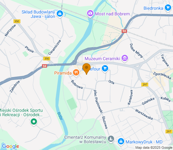 Mapa dojazdu do hurtowni motoryzacyjnej w miejscowości Bolesławiec