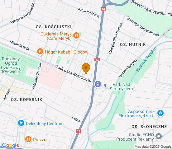 Mapa dojazdu do hurtowni motoryzacyjnej w miejscowości Głogów
