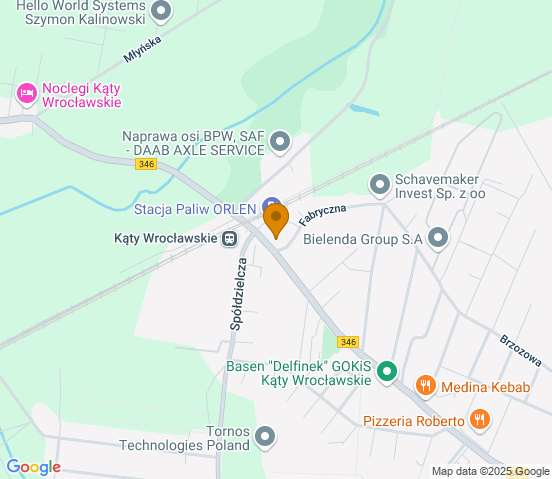 Mapa dojazdu do hurtowni motoryzacyjnej w miejscowości Kąty Wrocławskie