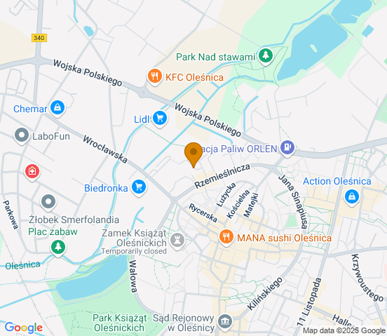 Mapa dojazdu do hurtowni motoryzacyjnej w miejscowości Oleśnica