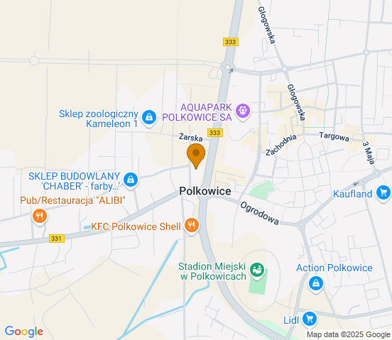 Mapa dojazdu do hurtowni motoryzacyjnej w miejscowości Polkowice