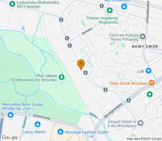Mapa dojazdu do hurtowni motoryzacyjnej w miejscowości Wrocław