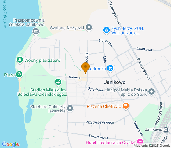 Mapa dojazdu do hurtowni motoryzacyjnej w miejscowości Janikowo