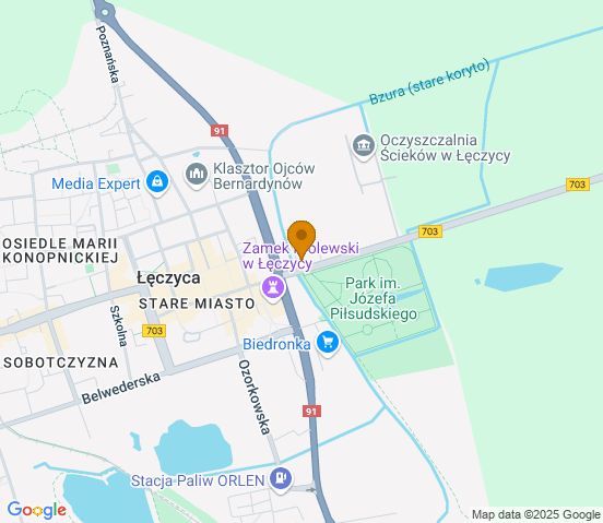 Mapa dojazdu do hurtowni motoryzacyjnej w miejscowości Łęczyca