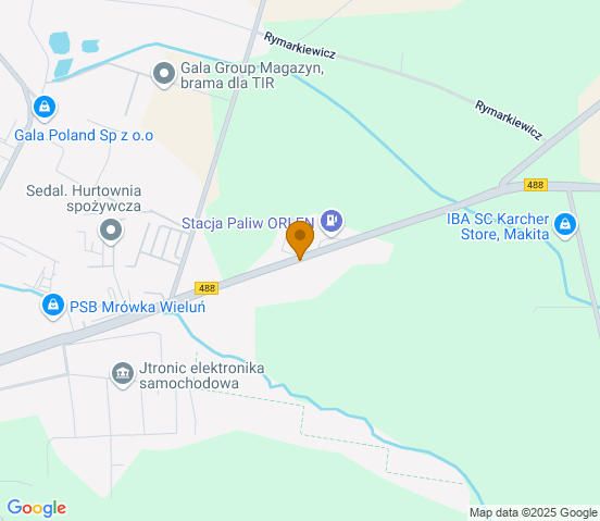 Mapa dojazdu do hurtowni motoryzacyjnej w miejscowości Wieluń