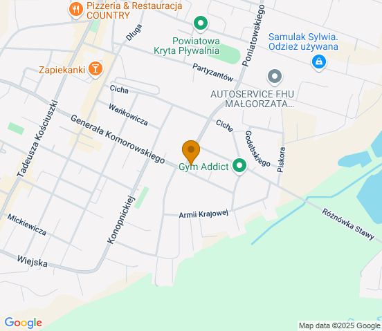Mapa dojazdu do hurtowni motoryzacyjnej w miejscowości Biłgoraj