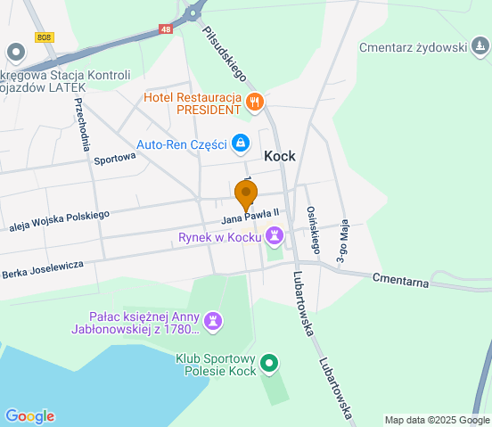 Mapa dojazdu do hurtowni motoryzacyjnej w miejscowości Kock