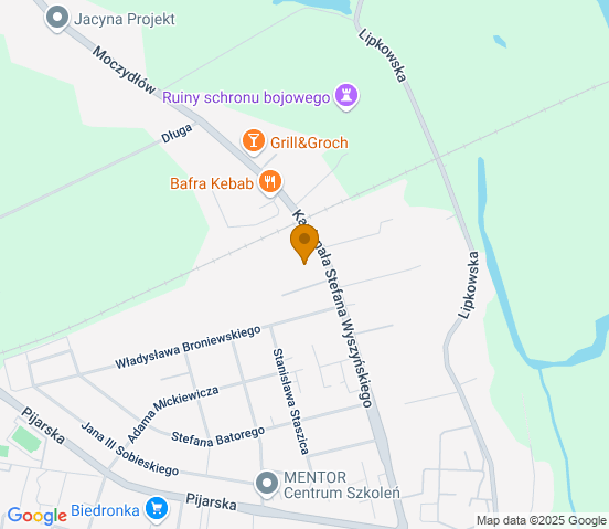 Mapa dojazdu do hurtowni motoryzacyjnej w miejscowości Góra Kalwaria