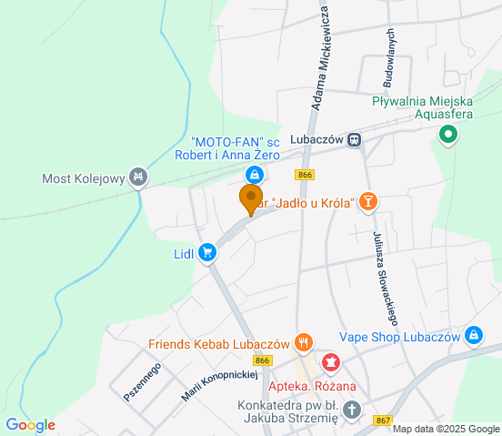 Mapa dojazdu do hurtowni motoryzacyjnej w miejscowości Lubaczów