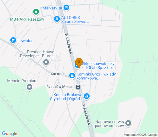 Mapa dojazdu do hurtowni motoryzacyjnej w miejscowości Miłocin