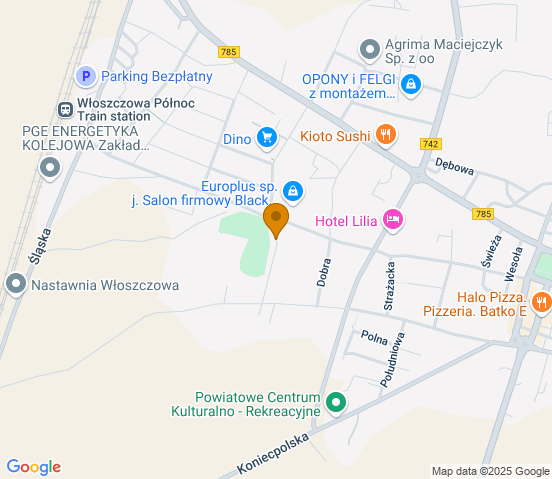 Mapa dojazdu do hurtowni motoryzacyjnej w miejscowości Włoszczowa