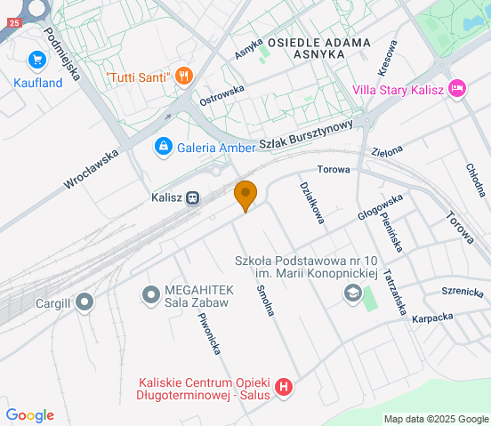 Mapa dojazdu do hurtowni motoryzacyjnej w miejscowości Kalisz