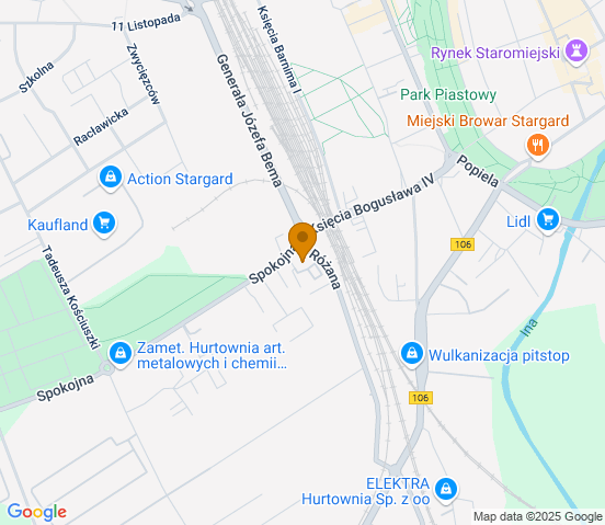 Mapa dojazdu do hurtowni motoryzacyjnej w miejscowości Stargard