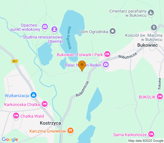 Mapa dojazdu do warsztatu samochodowego w miejscowości Bukowiec