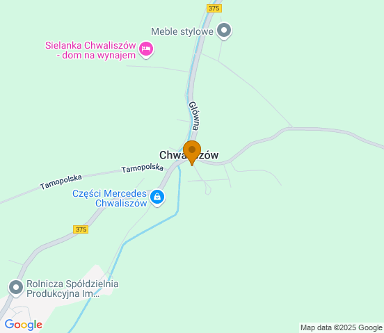 Mapa dojazdu do warsztatu samochodowego w miejscowości Chwaliszów