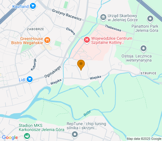 Mapa dojazdu do warsztatu samochodowego w miejscowości Jelenia Góra