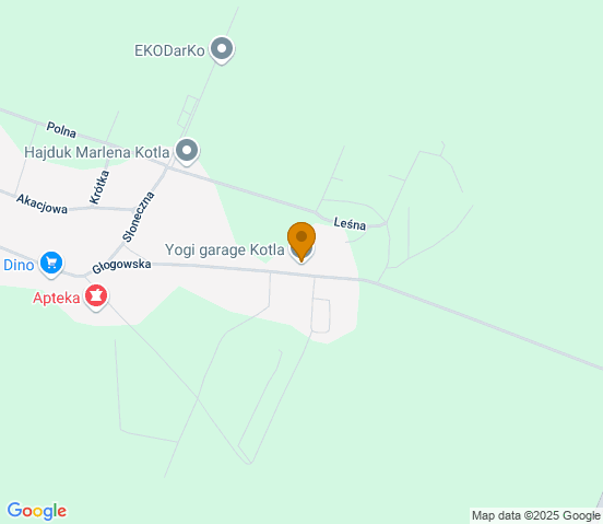 Mapa dojazdu do warsztatu samochodowego w miejscowości Kotla