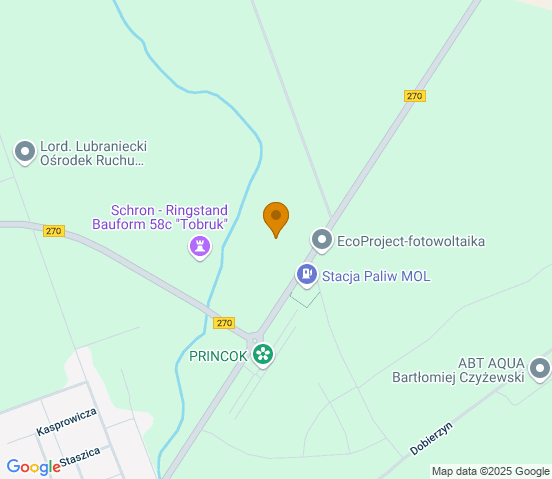 Mapa dojazdu do warsztatu samochodowego w miejscowości Lubraniec