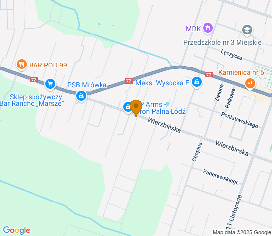 Mapa dojazdu do warsztatu samochodowego w miejscowości Aleksandrów Łódzki
