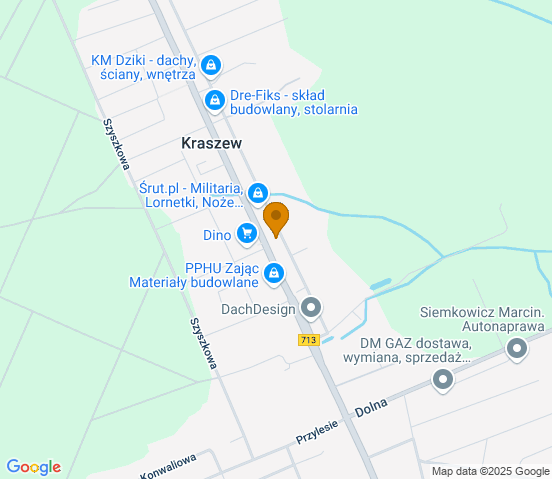 Mapa dojazdu do warsztatu samochodowego w miejscowości Andrespol
