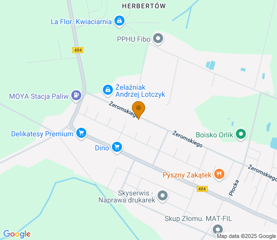 Mapa dojazdu do warsztatu samochodowego w miejscowości Zelów