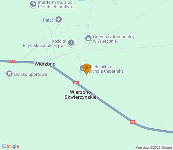 Mapa dojazdu do warsztatu samochodowego w miejscowości Przytoczna