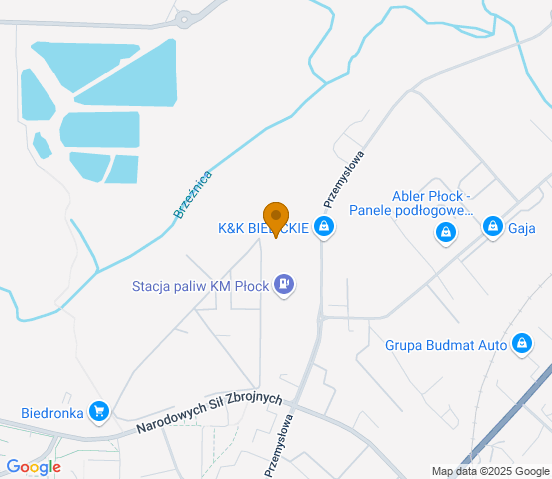 Mapa dojazdu do warsztatu samochodowego w miejscowości Płock