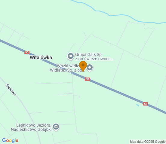 Mapa dojazdu do warsztatu samochodowego w miejscowości Witalówka