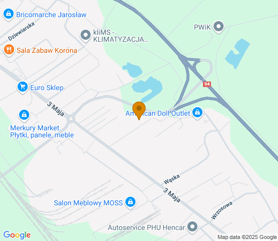 Mapa dojazdu do warsztatu samochodowego w miejscowości Jarosław