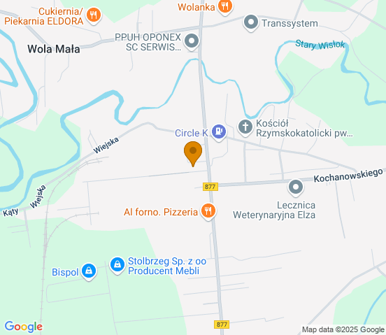 Mapa dojazdu do warsztatu samochodowego w miejscowości Łańcut