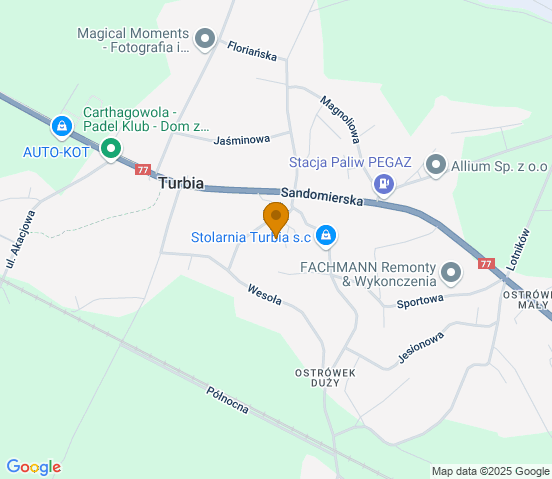 Mapa dojazdu do warsztatu samochodowego w miejscowości Turbia