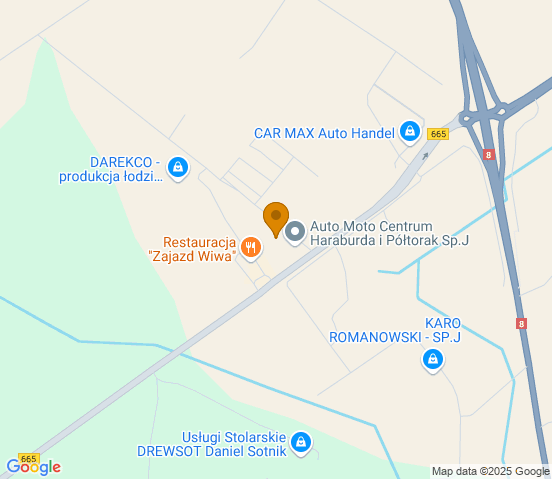 Mapa dojazdu do warsztatu samochodowego w miejscowości Augustów