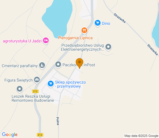 Mapa dojazdu do warsztatu samochodowego w miejscowości Lipinica