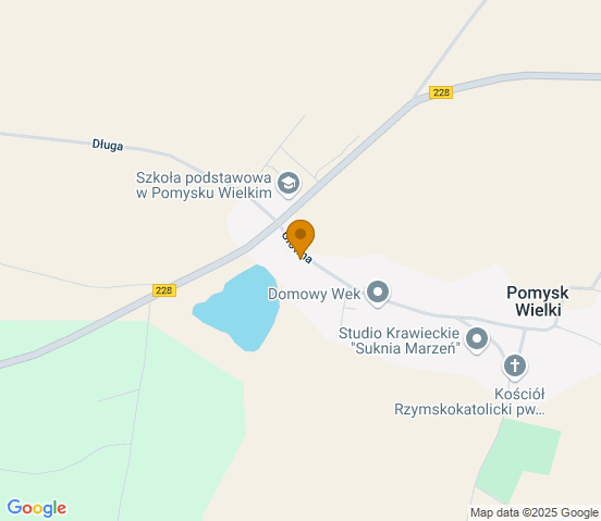 Mapa dojazdu do warsztatu samochodowego w miejscowości Pomysk Wielki
