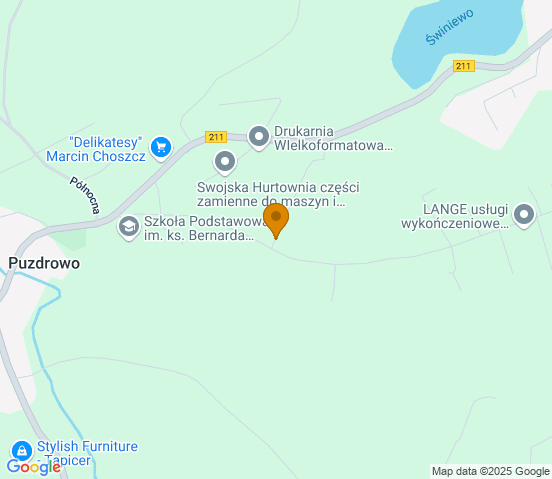 Mapa dojazdu do warsztatu samochodowego w miejscowości Sierakowice