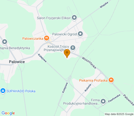 Mapa dojazdu do warsztatu samochodowego w miejscowości Palowice