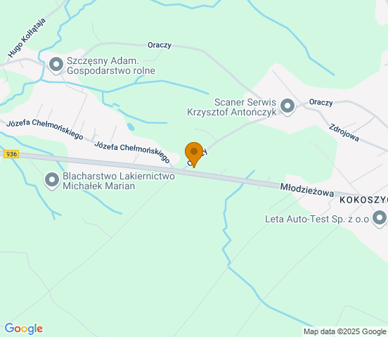 Mapa dojazdu do warsztatu samochodowego w miejscowości Wodzisław Śląski