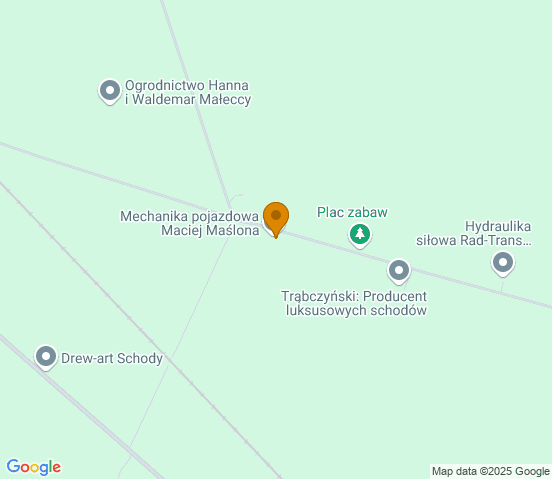 Mapa dojazdu do warsztatu samochodowego w miejscowości Obrzycko