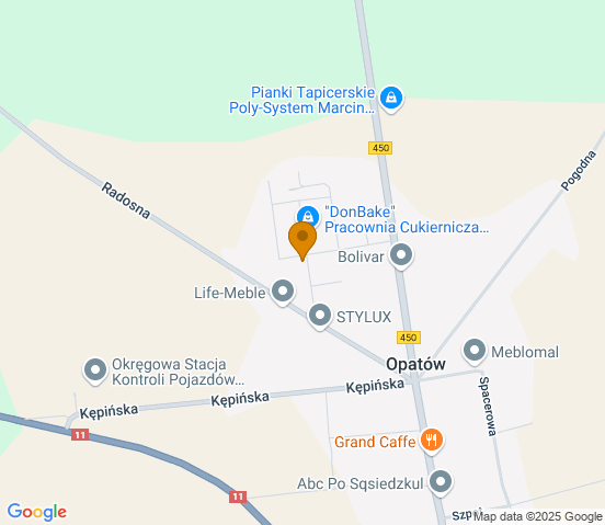 Mapa dojazdu do warsztatu samochodowego w miejscowości Opatów