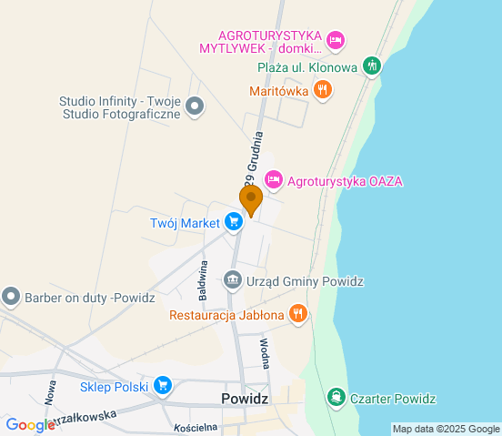 Mapa dojazdu do warsztatu samochodowego w miejscowości Powidz