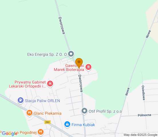 Mapa dojazdu do warsztatu samochodowego w miejscowości Witkowo