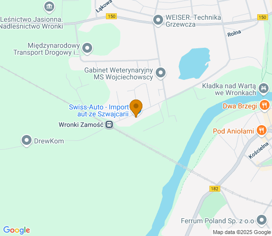 Mapa dojazdu do warsztatu samochodowego w miejscowości Wronki