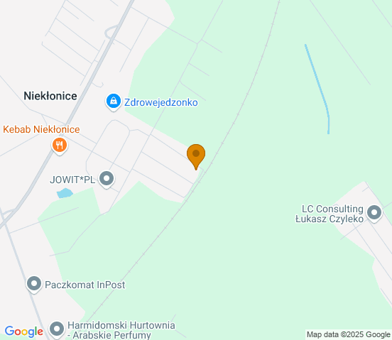 Mapa dojazdu do warsztatu samochodowego w miejscowości Niekłonice