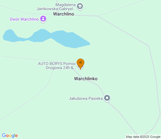 Mapa dojazdu do warsztatu samochodowego w miejscowości Warchlinko